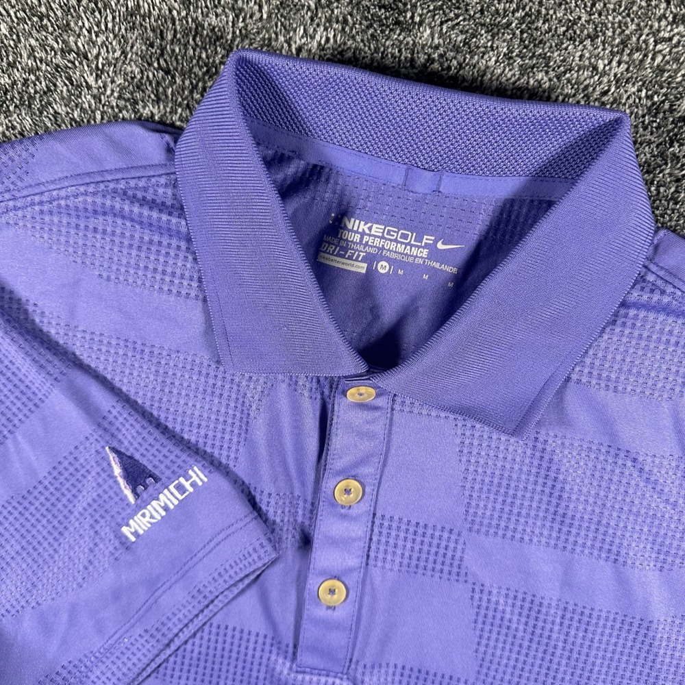 Nike Polo Shirt Mens M Tour Performance Purple Dri-FIT Mirimichi Golf Tennesse